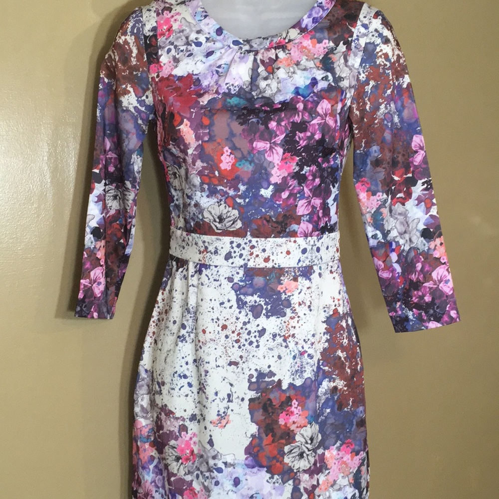 H&M purple floral pattern dress